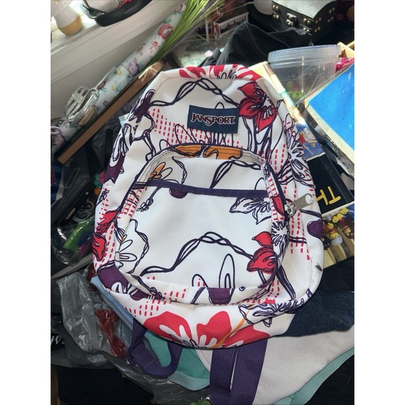 jansport half pint mini backpack Floral Pattern EUC - Picture 1 of 7